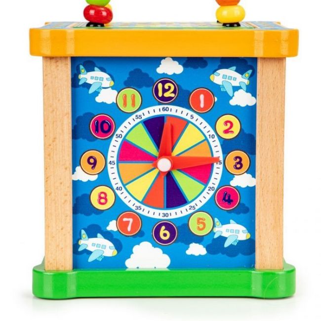 Cub educational din lemn cu tabla ecotoys hm015473 edeedihm015473