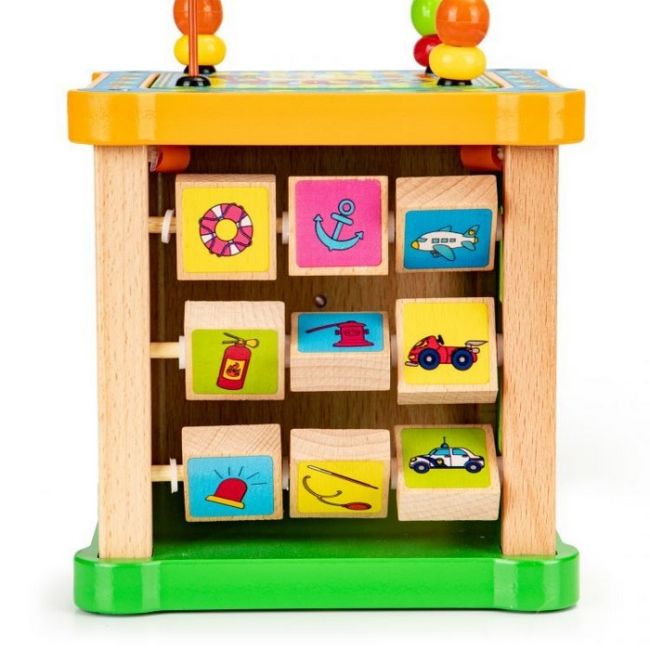 Cub educational din lemn cu tabla ecotoys hm015473 edeedihm015473