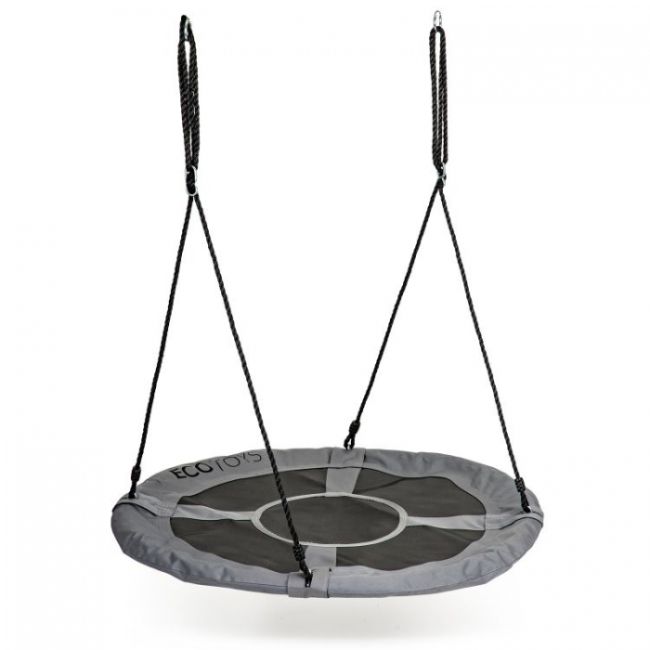 Leagan pentru copii rotund, tip cuib de barza, suspendat, 100 cm, ecotoys mir6001 - gri edeedimir6001gray