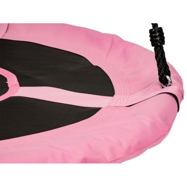 Leagan pentru copii rotund, tip cuib de barza, suspendat, 100 cm, ecotoys mir6001 - roz edeedimir6001pink