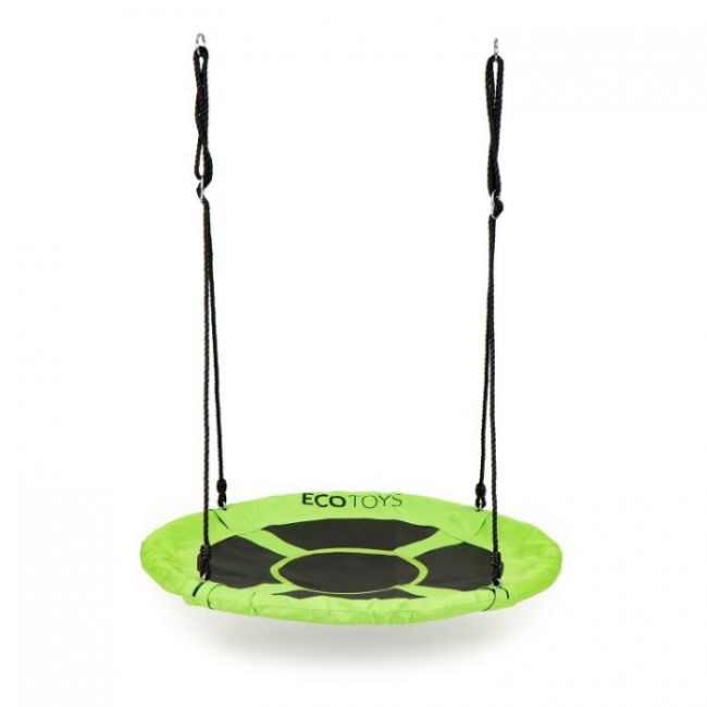 Leagan pentru copii rotund, tip cuib de barza, suspendat, 100 cm, ecotoys mir6001 - verde edeedimir6001green