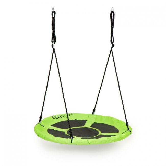 Leagan pentru copii rotund, tip cuib de barza, suspendat, 100 cm, ecotoys mir6001 - verde edeedimir6001green