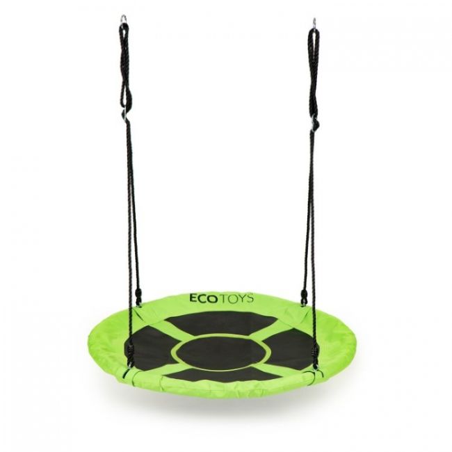 Leagan pentru copii rotund, tip cuib de barza, suspendat, 100 cm, ecotoys mir6001 - verde edeedimir6001green