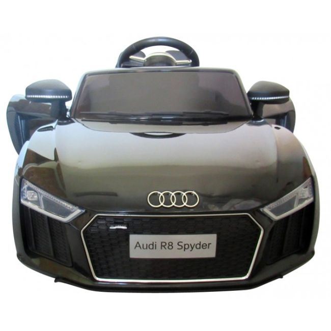Masinuta electrica cu telecomanda, roti eva, scaun piele audi r8 r-sport - negru edeedir8elnegru