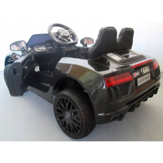 Masinuta electrica cu telecomanda, roti eva, scaun piele audi r8 r-sport - negru edeedir8elnegru