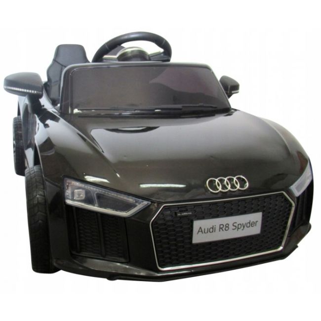 Masinuta electrica cu telecomanda, roti eva, scaun piele audi r8 r-sport - negru edeedir8elnegru