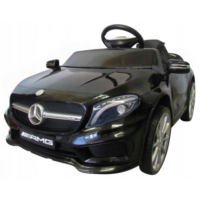 Masinuta electrica cu telecomanda, roti eva, scaun piele mercedes gla45 - negru edeediamggla45elnegru