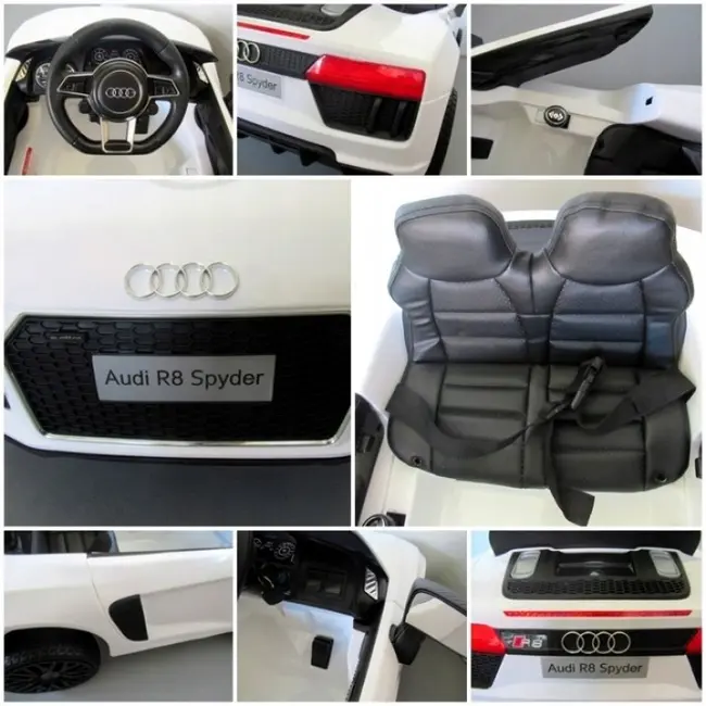 Masinuta electrica cu telecomanda audi r8 r-sport - alb edeedir8alb