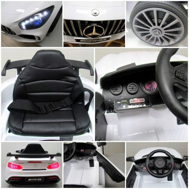 Masinuta electrica cu telecomanda mercedes amg gtr-s r-sport - alb edeediamggtralb