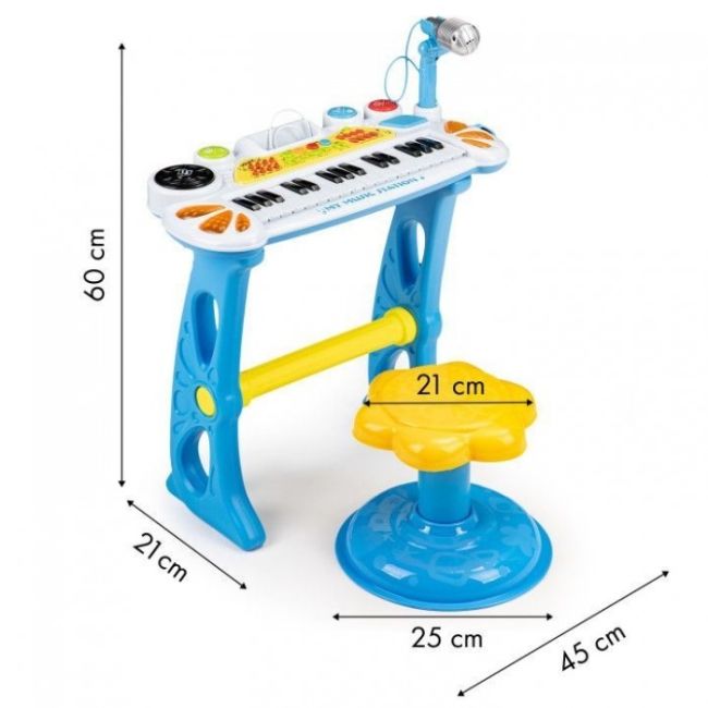 Pian cu microfon ecotoys hc490441 – albastru edeedihc490441blue