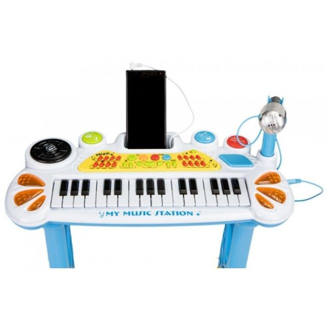 Pian cu microfon ecotoys hc490441 – albastru edeedihc490441blue