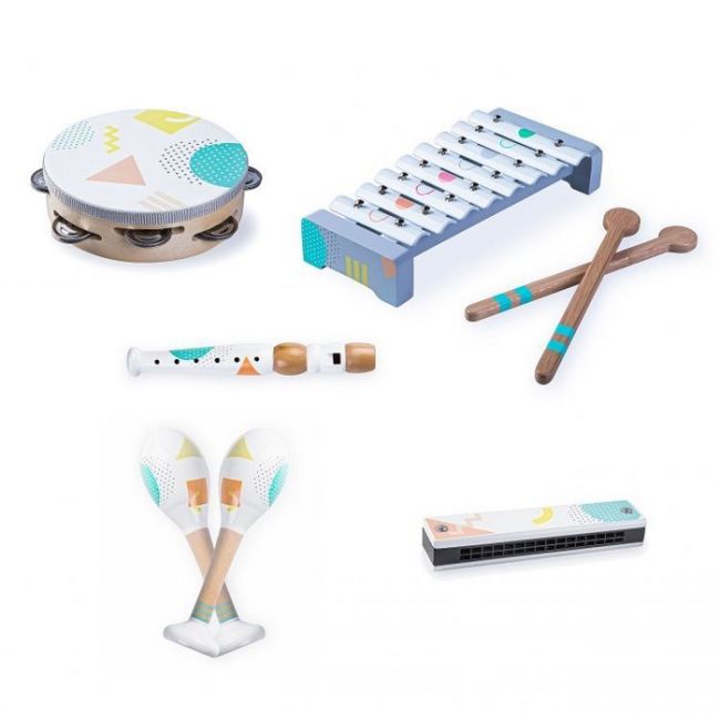 Set cu instrumente muzicale din lemn ecotoys 3630 edeedi3630