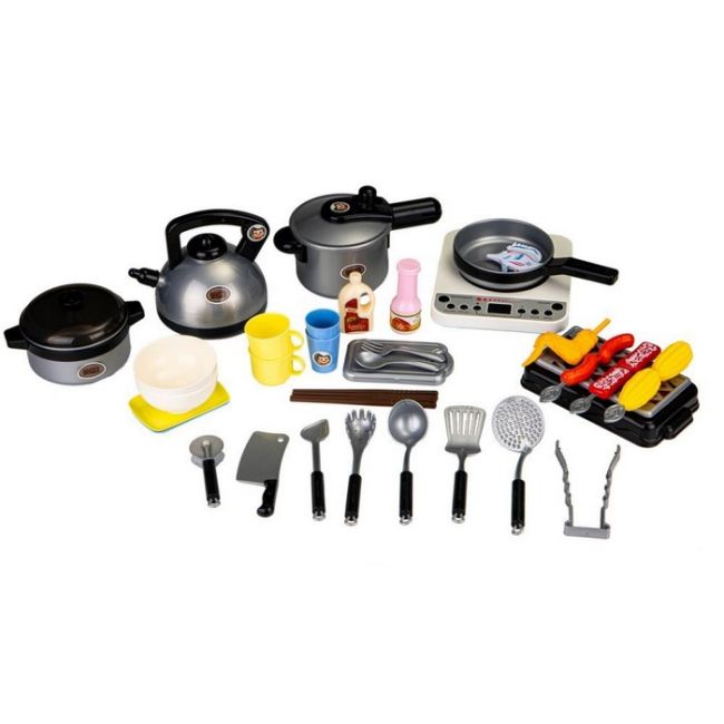 Set de barbeque cu led si sunete si 40 de elemente ecotoys hc485972 edeedihc485972