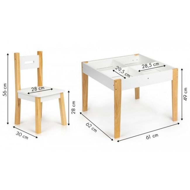 Set de masa cu doua scaune pentru copii ecotoys oti43 edeedioti43