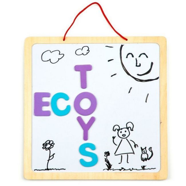 Tabla educationala 3 in 1 cu litere magnetice ecotoys esc-w-018a edeediesc-w-018a
