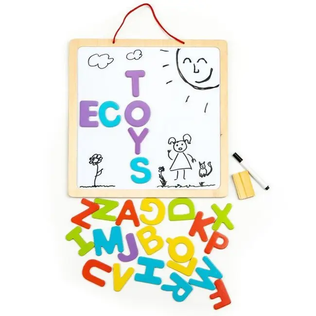 Tabla educationala 3 in 1 cu litere magnetice ecotoys esc-w-018a edeediesc-w-018a