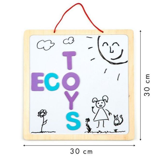 Tabla educationala 3 in 1 cu litere magnetice ecotoys esc-w-018a edeediesc-w-018a