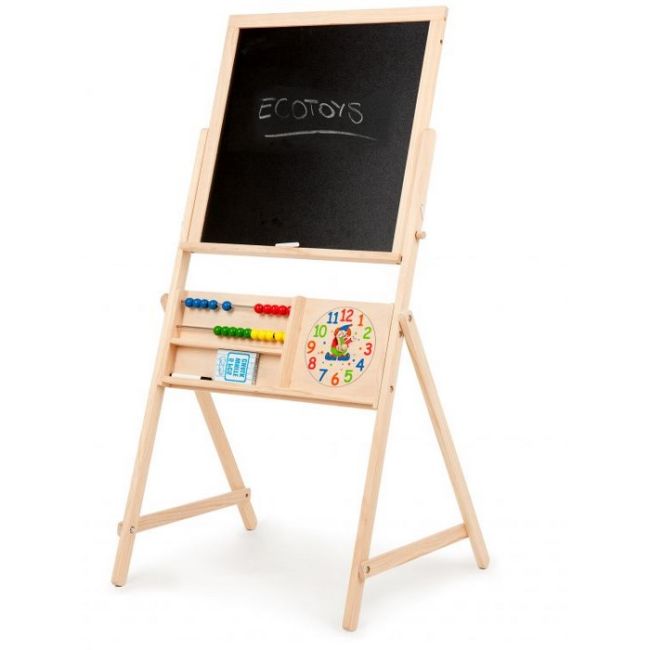 Tabla educationala din lemn cu doua fete ecotoys 1751 edeedi1751