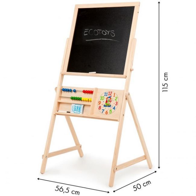 Tabla educationala din lemn cu doua fete ecotoys 1751 edeedi1751