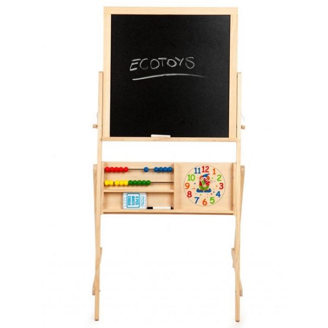 Tabla educationala din lemn cu doua fete ecotoys 1751 edeedi1751