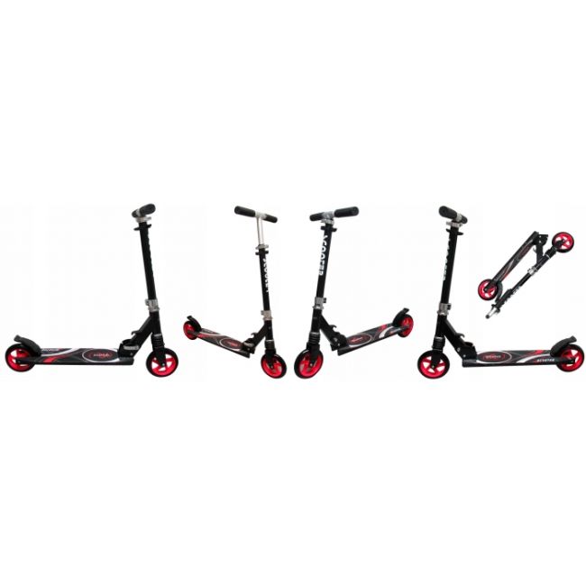 Trotineta pliabila cu roti de 145 mm r-sport h7 - negru - rosu edeedih7rosu