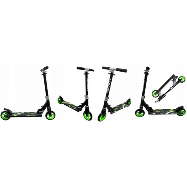 Trotineta pliabila cu roti de 145 mm r-sport h7 - negru - verde edeedih7verde