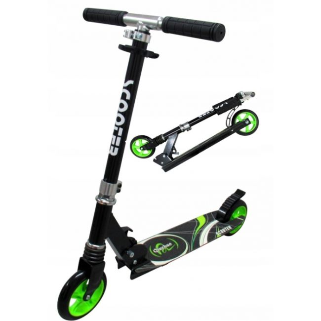 Trotineta pliabila cu roti de 145 mm r-sport h7 - negru - verde edeedih7verde