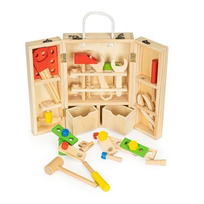 Trusa cu unelte xxl  din lemn ecotoys mb028 edeedimb028