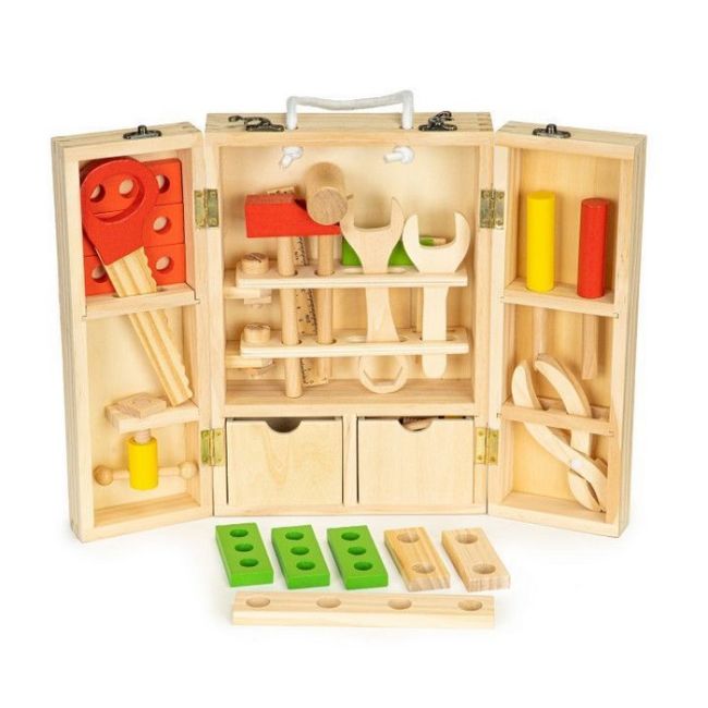 Trusa cu unelte xxl  din lemn ecotoys mb028 edeedimb028