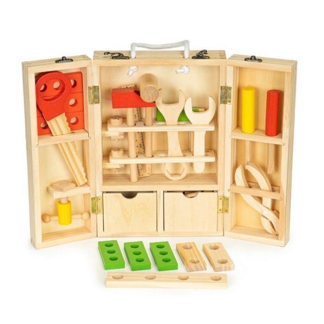 Trusa cu unelte xxl  din lemn ecotoys mb028 edeedimb028
