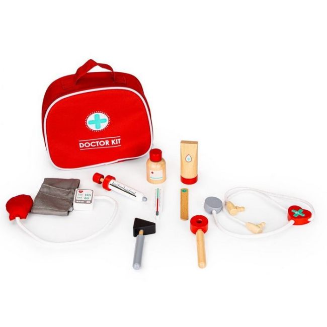 Trusa medicala cu 9 elemente din lemn ecotoys 4501 edeedi4501
