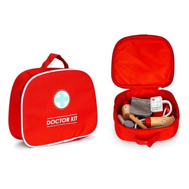 Trusa medicala cu 9 elemente din lemn ecotoys 4501 edeedi4501