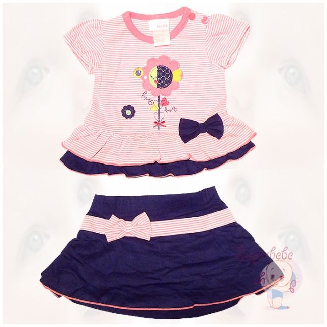 Costumas cu fustita - Hug-Hug 0-3 luni - 17121.0-3 luni