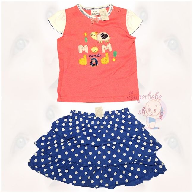 Costumas cu fustita - Love mom &amp;amp; dad 0-3 luni - 17123.0-3 luni
