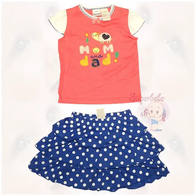 Costumas cu fustita - Love mom &amp;amp; dad 0-3 luni - 17123.0-3 luni