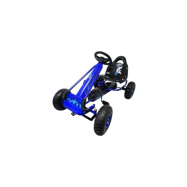 Kart cu pedale gokart, 3-6 ani, roti pneumatice din cauciuc, frana de mana, g3 r-sport - albastru edeedifs588ablue
