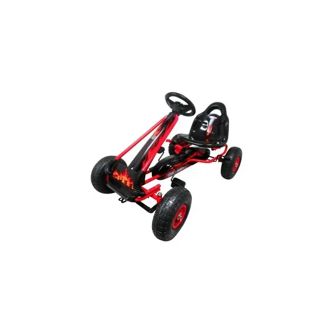 Kart cu pedale gokart, 3-6 ani, roti pneumatice din cauciuc, frana de mana, g3 r-sport - rosu edeedifs588ared