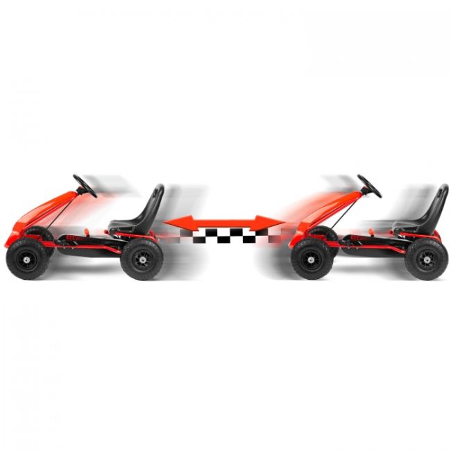 Kart cu pedale si roti gonflabile gokart rk-593 ricokids 759300, rosu edeedi759300