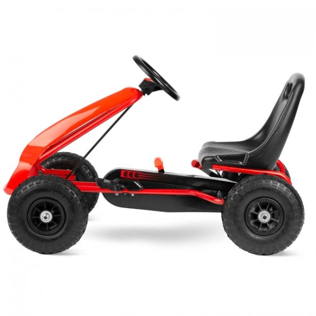 Kart cu pedale si roti gonflabile gokart rk-593 ricokids 759300, rosu edeedi759300