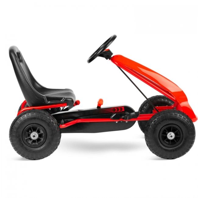 Kart cu pedale si roti gonflabile gokart rk-593 ricokids 759300, rosu edeedi759300