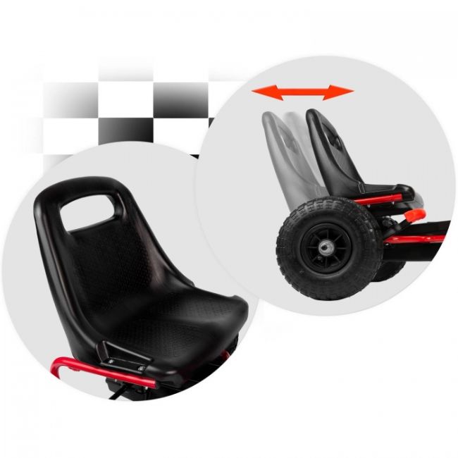 Kart cu pedale si roti gonflabile gokart rk-593 ricokids 759300, rosu edeedi759300