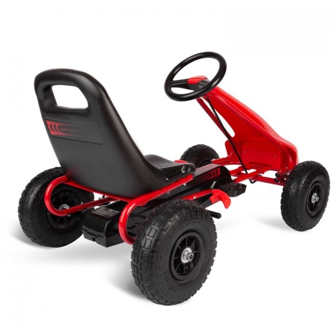 Kart cu pedale si roti gonflabile gokart rk-593 ricokids 759300, rosu edeedi759300