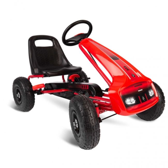 Kart cu pedale si roti gonflabile gokart rk-593 ricokids 759300, rosu edeedi759300