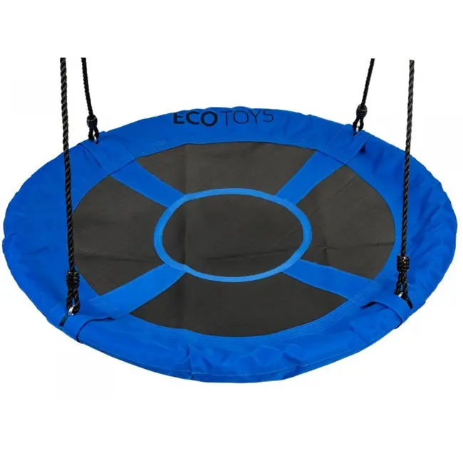 Leagan pentru copii rotund, tip cuib de barza, suspendat, 100 cm, ecotoys mir6001 - albastru edeedimir6001blue