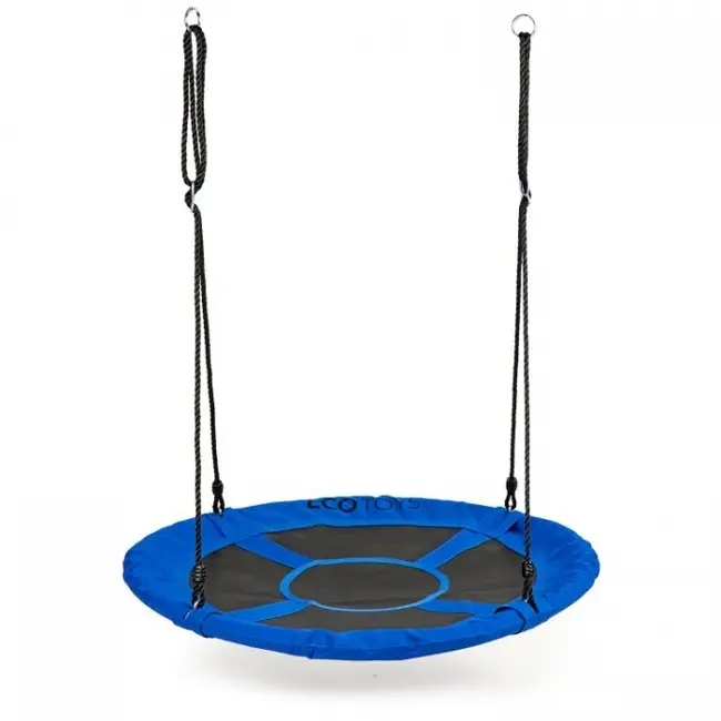Leagan pentru copii rotund, tip cuib de barza, suspendat, 100 cm, ecotoys mir6001 - albastru edeedimir6001blue