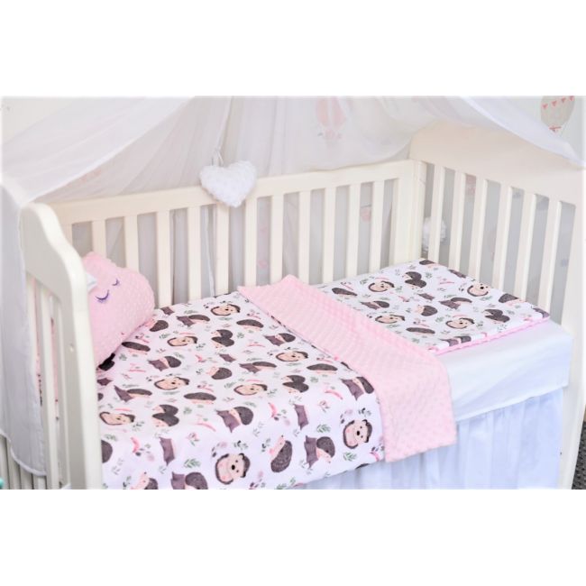 Lenjerie 3 piese model arici si plus roz pal PFC111100004522602