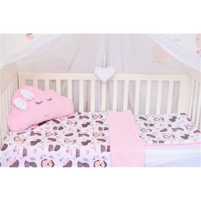 Lenjerie 3 piese model arici si plus roz pal PFC111100004522602