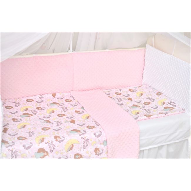 Lenjerie 3 piese model printese si plus minky roz PFC11110000453196