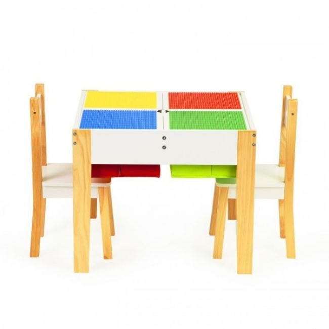 Set de masa cu doua scaune pentru copii ecotoys xkf002 edeedixkf002