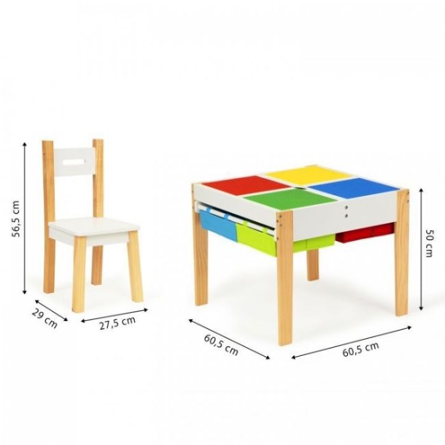 Set de masa cu doua scaune pentru copii ecotoys xkf002 edeedixkf002